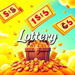 A creative cover page design for a theme titled 'Lottery Dreams