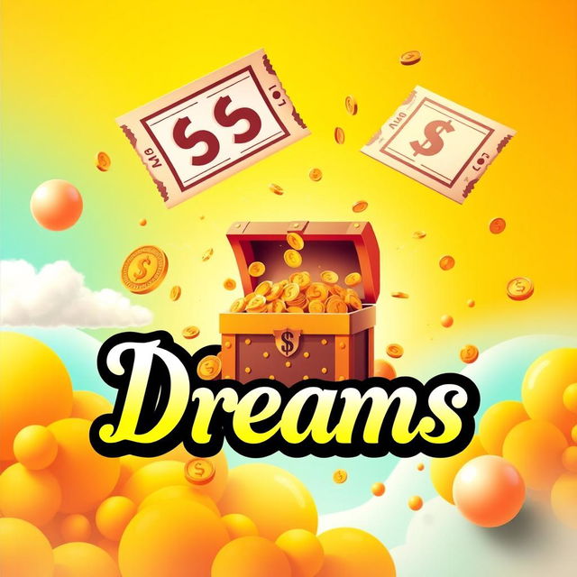 A creative cover page design for a theme titled 'Lottery Dreams