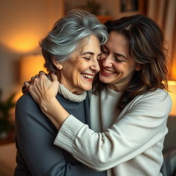 An artistic representation of a close and intimate bond between an Israeli woman in her 50s and her younger friend, showcasing affection and trust