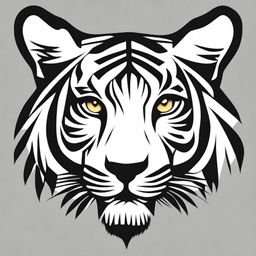 This is a high-quality, digital art of a simple tattoo design featuring a stylized tiger