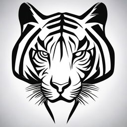 This is a high-quality, digital art of a simple tattoo design featuring a stylized tiger