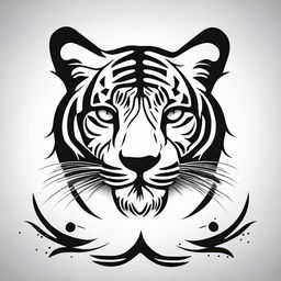 This is a high-quality, digital art of a simple tattoo design featuring a stylized tiger