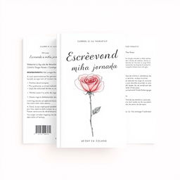 A book cover design for a therapist titled 'Escrevendo a minha jornada - 60 dias de autodescoberta'