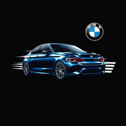 An eye-catching t-shirt design featuring a BMW M5 on a black background