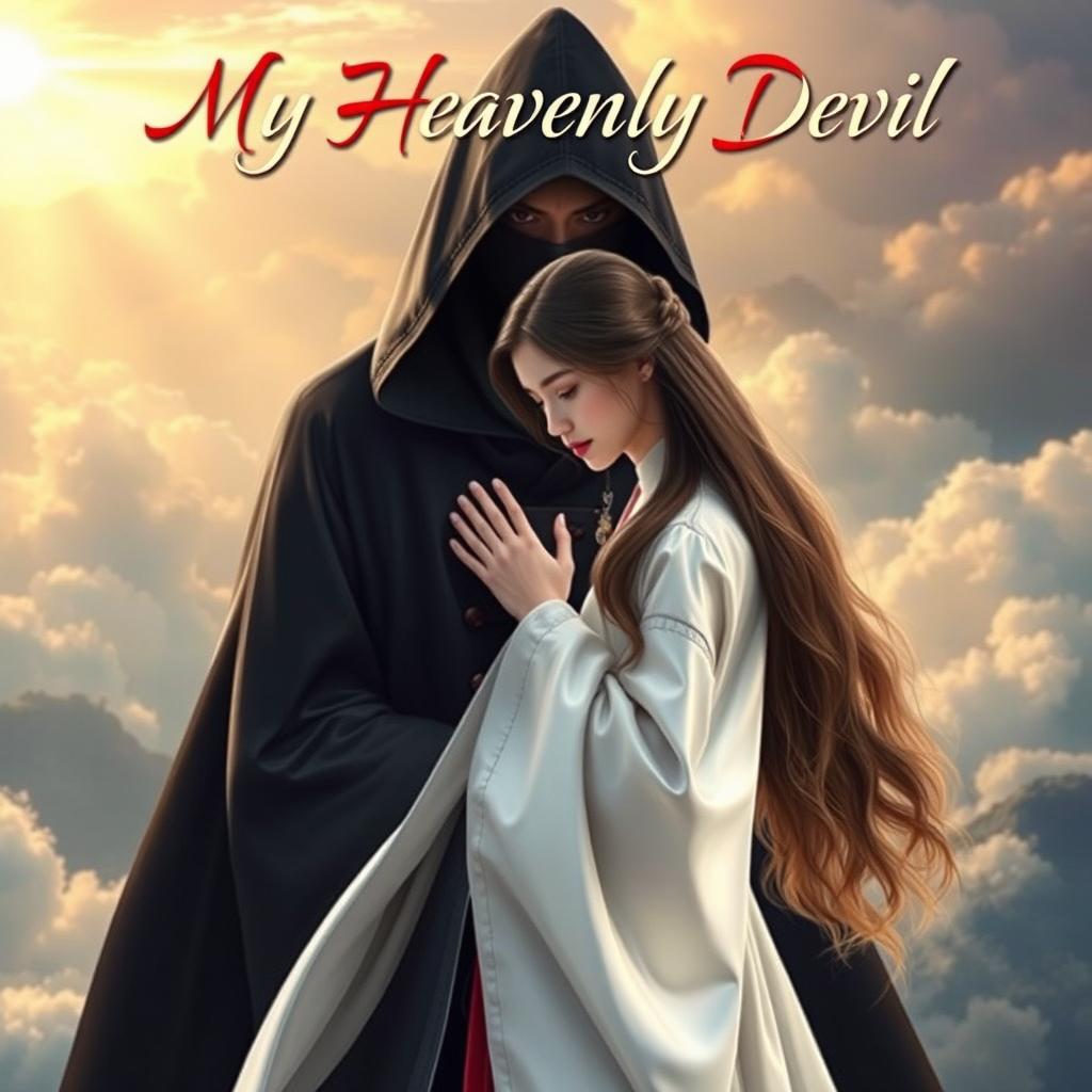 A captivating book cover featuring the title 'My Heavenly Devil' in beautiful, elegant calligraphy at the top