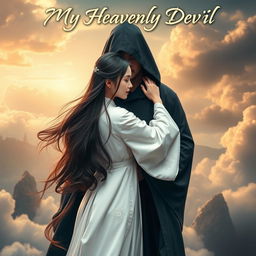 A captivating book cover featuring the title 'My Heavenly Devil' in beautiful, elegant calligraphy at the top