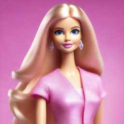 This is a high-quality digital art image of a Barbie doll