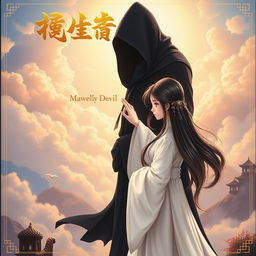 A captivating book cover featuring the title 'My Heavenly Devil' in beautiful, elegant calligraphy at the top