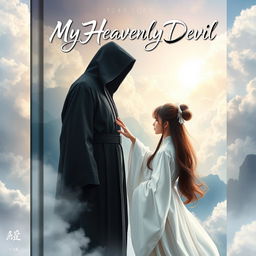 A visually striking book cover featuring the title 'My Heavenly Devil' written in beautiful, flowing calligraphy at the top