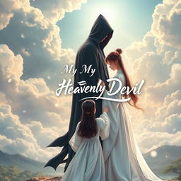 An enchanting book cover featuring the title 'My Heavenly Devil' prominently written in the center in beautiful, flowing English calligraphy