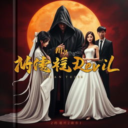 A captivating book cover featuring the title 'My Heavenly Devil' elegantly written in the center in stunning golden calligraphy