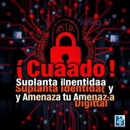 A bold and striking Facebook ad graphic warning about identity theft and digital security threats