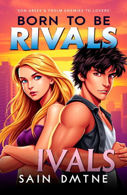 A dynamic and vibrant book cover featuring a teenage girl with sun-kissed skin and long, flowing golden hair, representing the daughter of Apollo