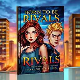 A captivating book cover illustrating a teenage girl with rich brunette hair, the daughter of Apollo, showcasing her confident and fierce spirit