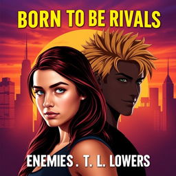 A captivating book cover featuring the title 'Born to be Rivals' in bold, eye-catching lettering at the top