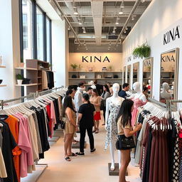 A stylish and modern clothing store featuring KINA brand apparel