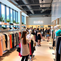 A stylish and modern clothing store featuring KINA brand apparel