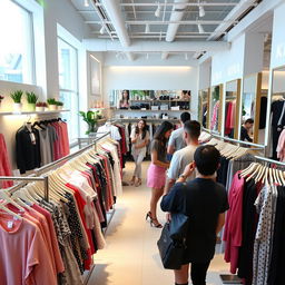 A stylish and modern clothing store featuring KINA brand apparel