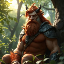 A fantasy character of an older male centaur inspired by ancient Greek mythology