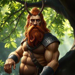 A fantasy character of an older male centaur inspired by ancient Greek mythology