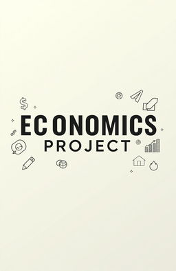 A beautifully designed title page for an economics project featuring the title 'ECONOMICS PROJECT' prominently centered in bold, stylish font