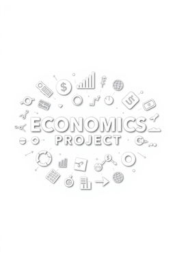 A beautifully designed title page for an economics project featuring the title 'ECONOMICS PROJECT' prominently centered in bold, stylish font