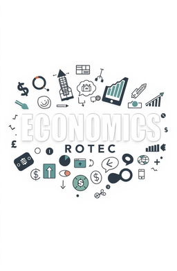 A beautifully designed title page for an economics project featuring the title 'ECONOMICS PROJECT' prominently centered in bold, stylish font