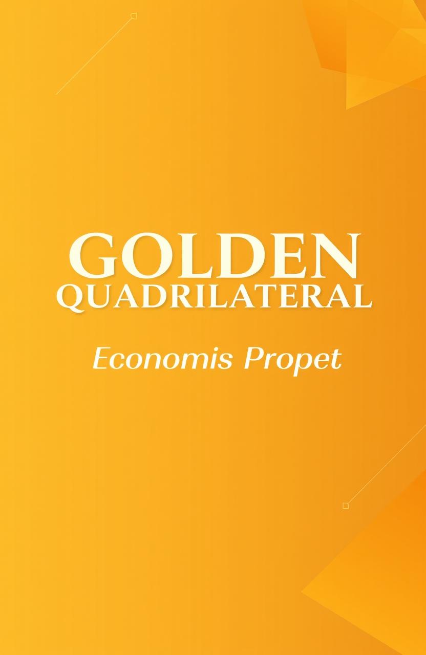 A professional and visually striking cover page design featuring a bold and stylish heading 'GOLDEN QUADRILATERAL' prominently centered in large, elegant font