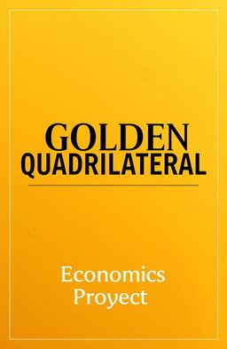 A professional and visually striking cover page design featuring a bold and stylish heading 'GOLDEN QUADRILATERAL' prominently centered in large, elegant font