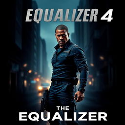 A gripping movie poster for 'The Equalizer 4 (2025),' showcasing Denzel Washington as Robert McCall
