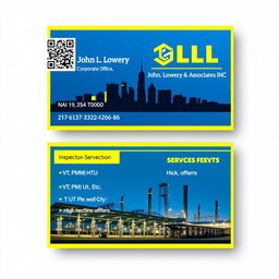 A professional double-sided business card design for 'John L