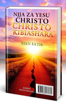 A stunning book cover design for 'NJIA ZA YESU KRISTO KIBIASHARA' by Joseph Enock Michael