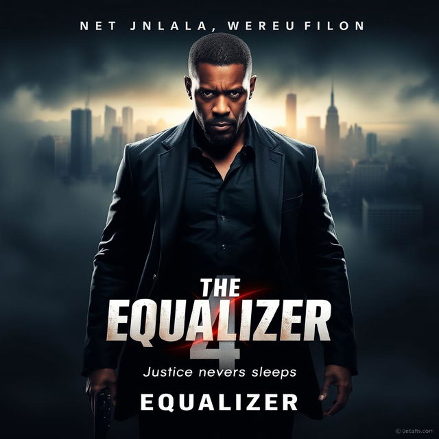 A captivating movie poster for 'The Equalizer 4 (2025),' featuring Denzel Washington as Robert McCall