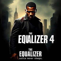 A captivating movie poster for 'The Equalizer 4 (2025),' featuring Denzel Washington as Robert McCall