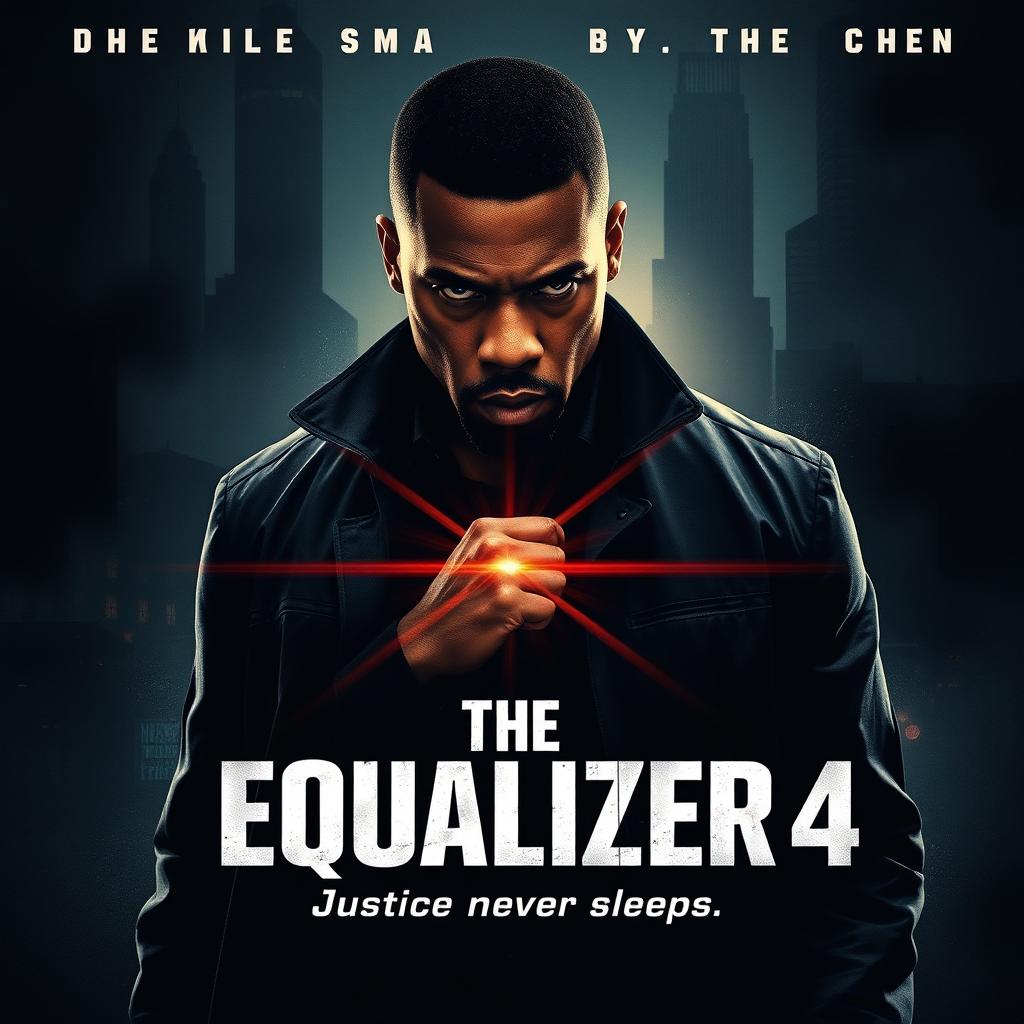 A captivating movie poster for 'The Equalizer 4 (2025),' featuring Denzel Washington as Robert McCall