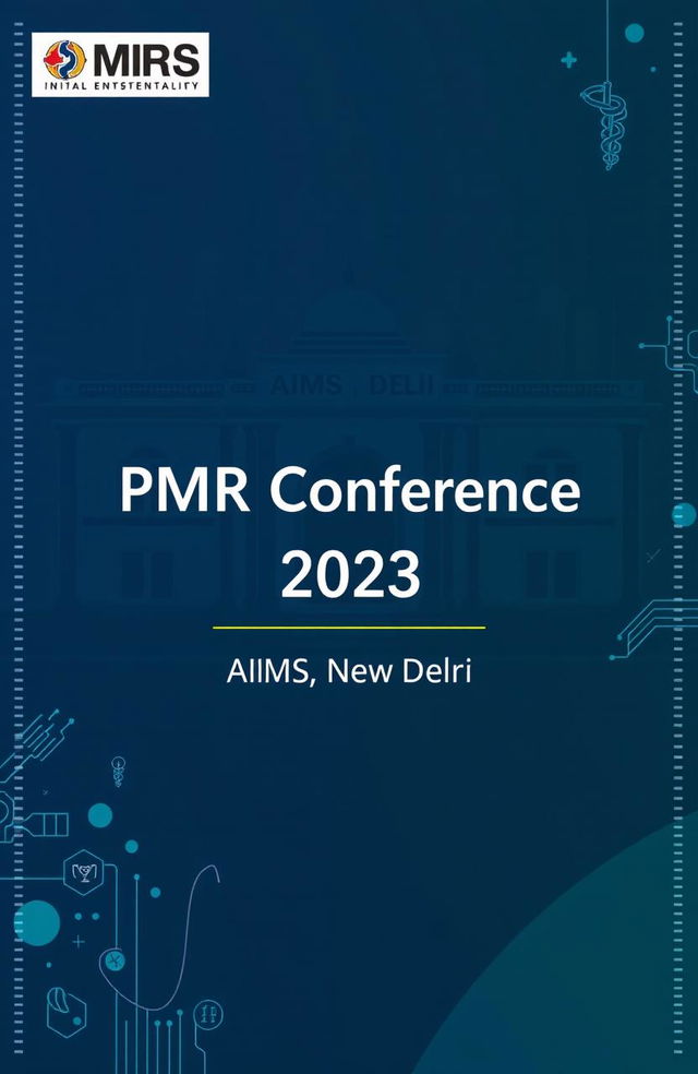 A professional cover page design for the PMR conference held at AIIMS Delhi