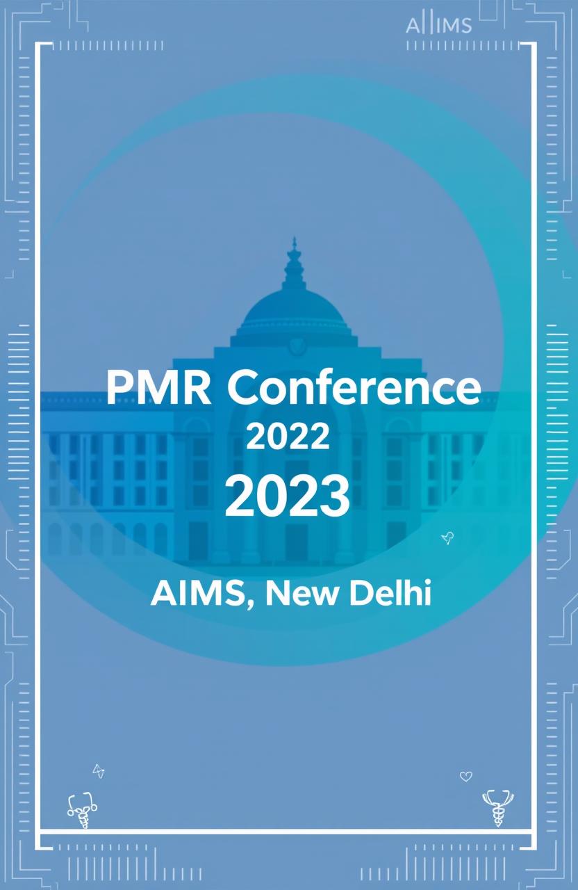 A professional cover page design for the PMR conference held at AIIMS Delhi