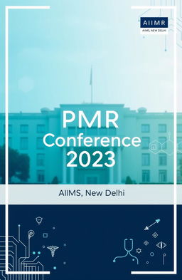 A professional cover page design for the PMR conference held at AIIMS Delhi