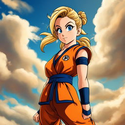 A high-quality digital art image depicting actress Sydney Sweeney as a Dragonball character