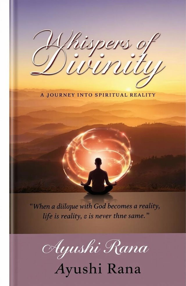 A beautiful book cover for 'Whispers of Divinity: A Journey into Spiritual Reality'