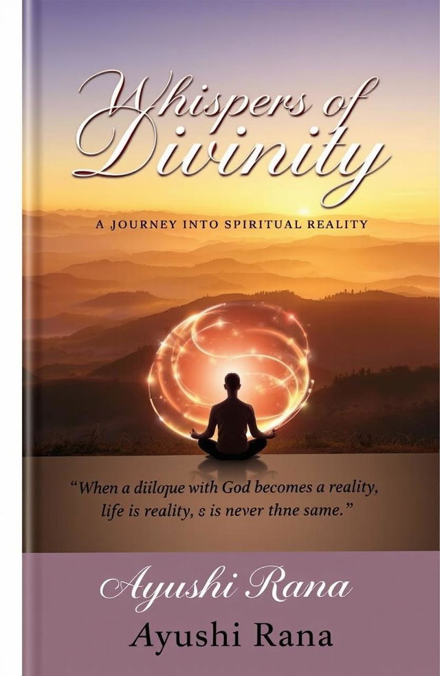 A beautiful book cover for 'Whispers of Divinity: A Journey into Spiritual Reality'