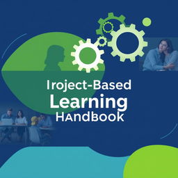 A professional handbook cover design for project-based learning, featuring an eye-catching abstract design that symbolizes creativity and innovation
