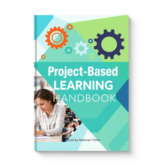 A professional handbook cover design for project-based learning, featuring an eye-catching abstract design that symbolizes creativity and innovation