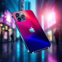 A futuristic smartphone that combines elements from both the iPhone 16 and Samsung S25 Ultra