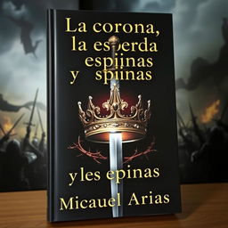 A captivating book cover featuring a majestic crown at the center, with a gleaming sword piercing through it