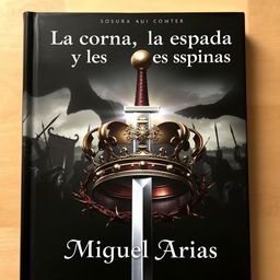 A captivating book cover featuring a majestic crown at the center, with a gleaming sword piercing through it
