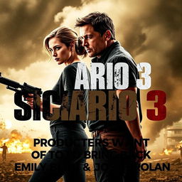 An engaging promotional image for 'Sicario 3,' emphasizing the return of Emily Blunt and Josh Brolin
