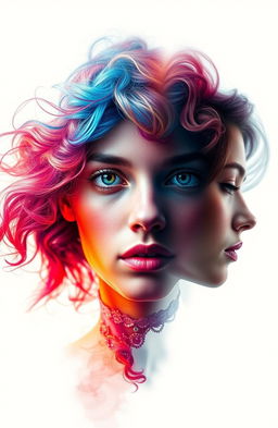 A visually stunning artwork featuring a blend of three elements: the first image, which exudes vibrant colors and dynamic textures, integrated harmoniously with two additional images that complement its aesthetics