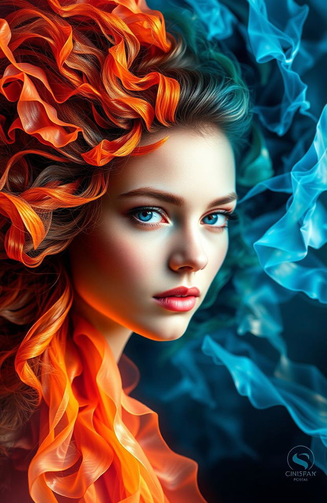 A visually stunning artwork featuring a blend of three elements: the first image, which exudes vibrant colors and dynamic textures, integrated harmoniously with two additional images that complement its aesthetics