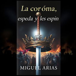 An eye-catching book cover measuring 512 x 800 pixels, prominently featuring a regal crown at the center, with a shimmering sword thrusting through it